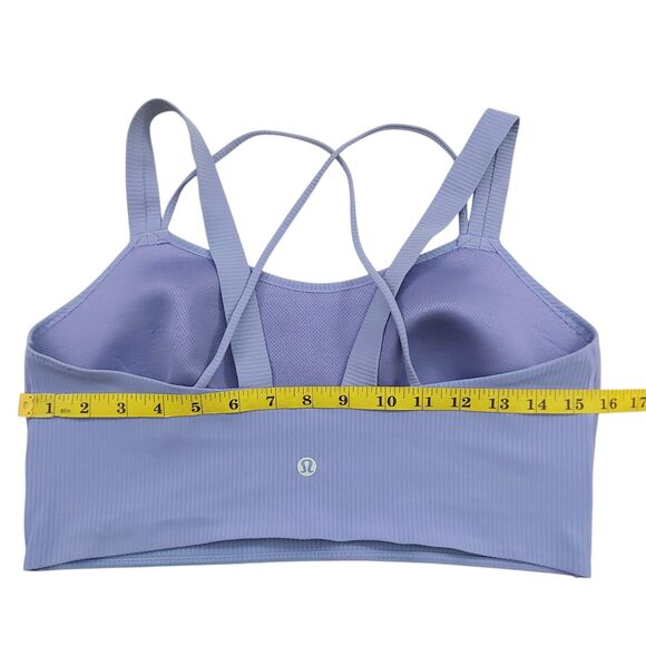 Lululemon Ribbed Bra Womens 10/12 Lilac Like a Cloud Longline D/DD Cup Yoga - Picture 11 of 12